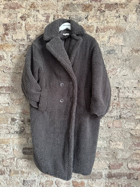 Teddy mantel dunkelgrau Clearance